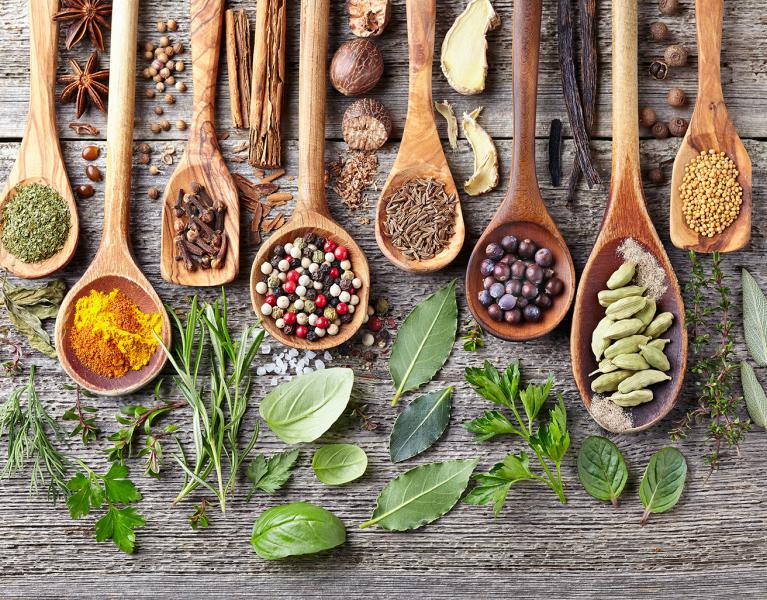 Bioactives Toolkit Thumbnail of variety of spices and herbs on spoons