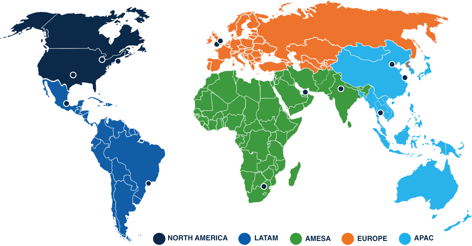 World Map Showing PepsiCo HNS Locations 