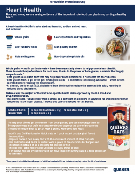 Quaker Heart Health infographic cover